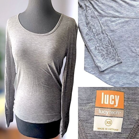 Lucy Tech Gray long sleeve shirt Size XS - Picture 1 of 13